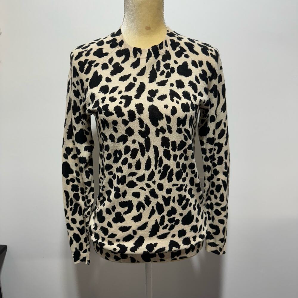 WHISTLES Lightweight Crew neck Animal Print Sweater Pullover Size US-4 UK-8